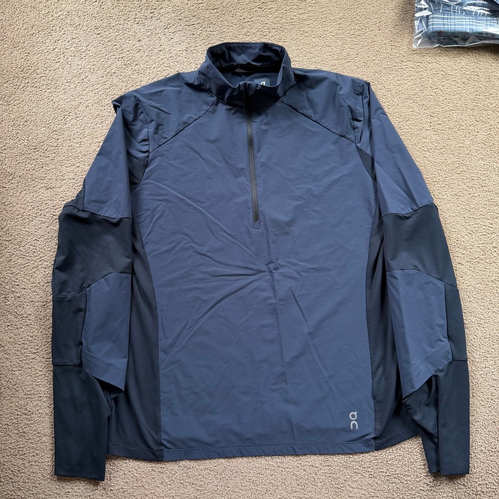 On Running Trail Breaker Pullover Men's XXL Navy Preformance Quater-Zip